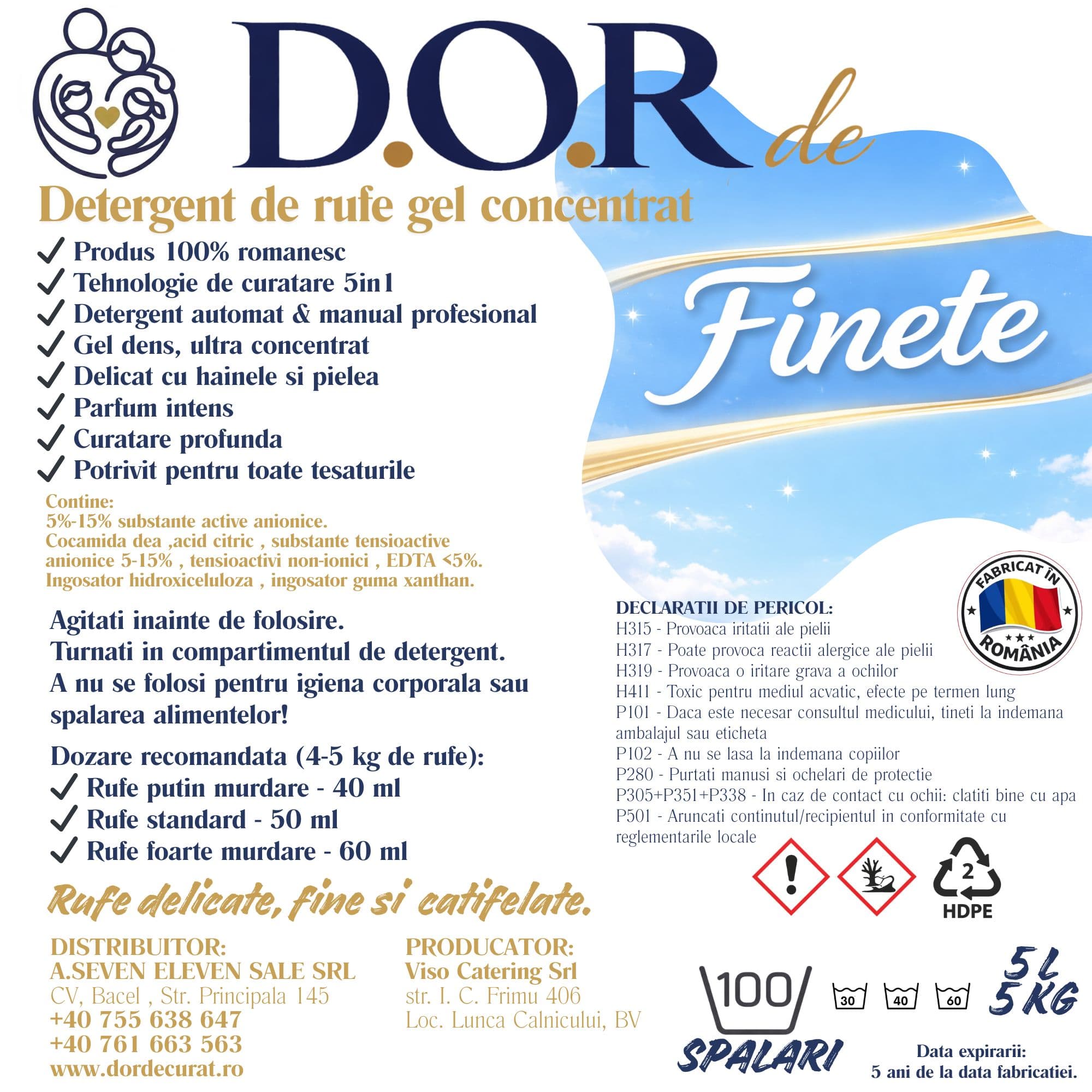 Detergent gel 2 în 1 D.O.R de Finețe cu balsam 2